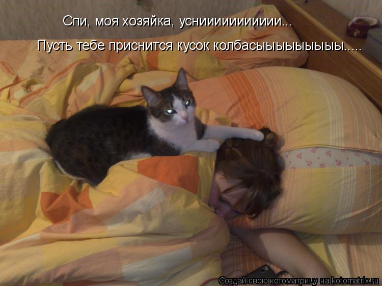 Пусть тебе приснится кусок колбасыыыыыыыыы..... Спи, моя хозяйка, усниииииииииии...... Котоматрица: Пусть тебе приснится кусок колбасыыыыыыыыы..... Спи, моя хозяйка, усниииииииииии...