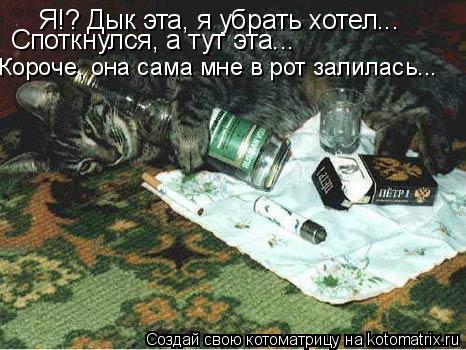 Я!? Дык эта, я убрать хотел... Споткнулся, а тут эта... Короче, она сама мне в рот залилась...... Котоматрица: Я!? Дык эта, я убрать хотел... Споткнулся, а тут эта... Короче, она сама мне в рот залилась...