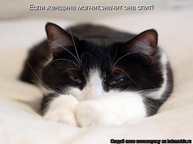 Если женщина молчит,значит она спит!... Котоматрица: Если женщина молчит,значит она спит!