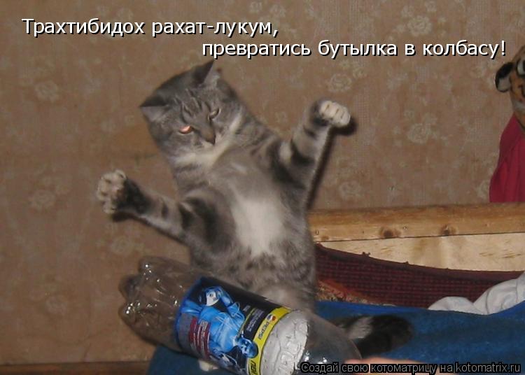 Котоматрица: Трахтибидох рахат-лукум,  превратись бутылка в колбасу!