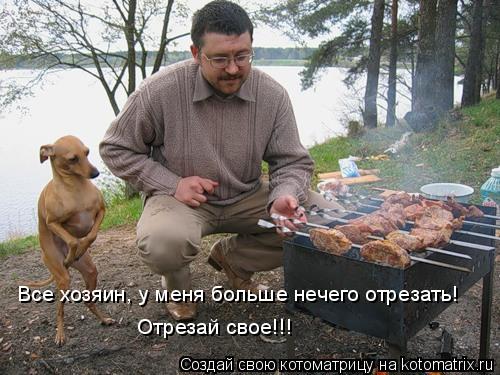 Котоматрица: Все хозяин, у меня больше нечего отрезать! Отрезай свое!!!