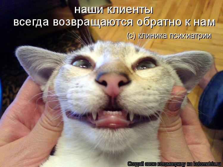 наши клиенты всегда возвращаются обратно к нам (с) клиника психиатрии... Котоматрица: наши клиенты всегда возвращаются обратно к нам (с) клиника психиатрии
