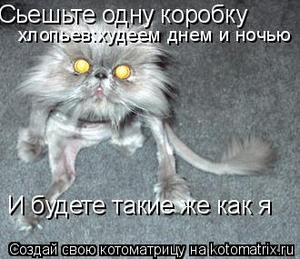 Сьешьте одну коробку хлопьев:худеем днем и ночью И будете такие же как я... Котоматрица: Сьешьте одну коробку хлопьев:худеем днем и ночью И будете такие же как я