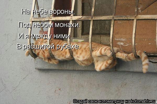 И я между ними Под небом монахи. В расшитой рубахе. На небе вороны,... Котоматрица: И я между ними Под небом монахи. В расшитой рубахе. На небе вороны,