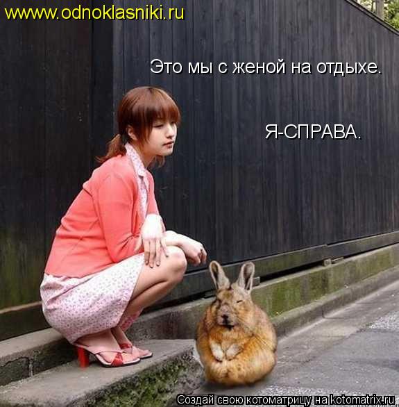 Это мы с женой на отдыхе. Я-СПРАВА. wwww.odnoklasniki.ru... Котоматрица: Это мы с женой на отдыхе. Я-СПРАВА. wwww.odnoklasniki.ru