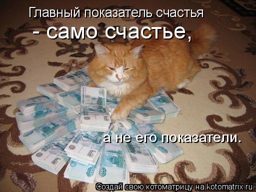 Главный показатель счастья - само счастье, а не его показатели.... Котоматрица: Главный показатель счастья - само счастье, а не его показатели.