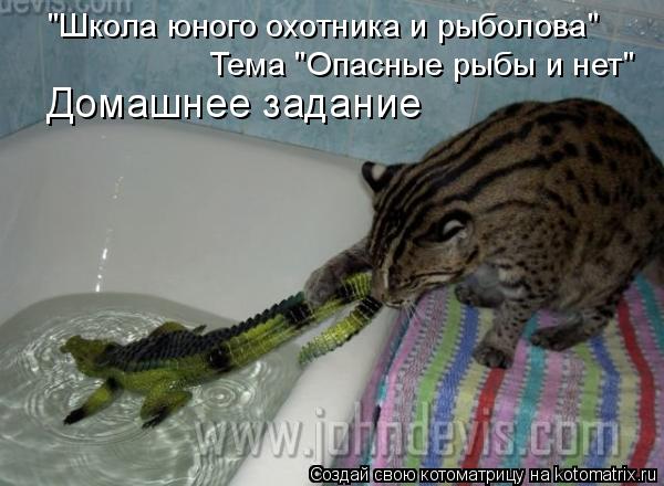 Домашнее задание "Школа юного охотника и рыболова" Тема "Опасные рыбы и нет"... Котоматрица: Домашнее задание "Школа юного охотника и рыболова" Тема "Опасные рыбы и нет"