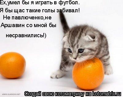 Аршавин со мной бы несравнились!) Ех,умел бы я играть в футбол. Я бы щас такие голы забивал! Не павл... Котоматрица: Аршавин со мной бы несравнились!) Ех,умел бы я играть в футбол. Я бы щас такие голы забивал! Не павлюченко,не