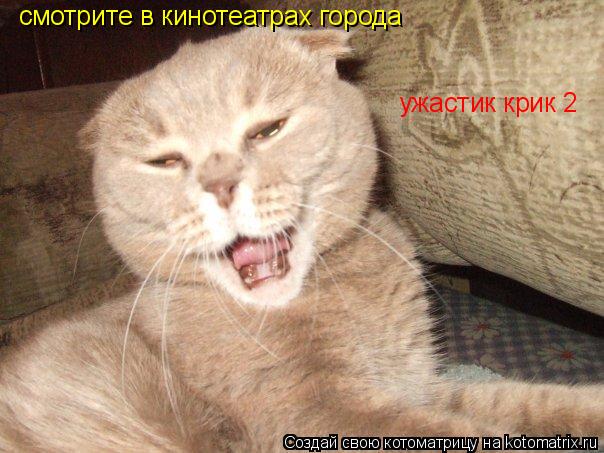 смотрите в кинотеатрах города ужастик крик 2... Котоматрица: смотрите в кинотеатрах города ужастик крик 2