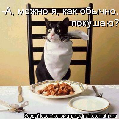-А, можно я, как обычно, покушаю?... Котоматрица: -А, можно я, как обычно, покушаю?