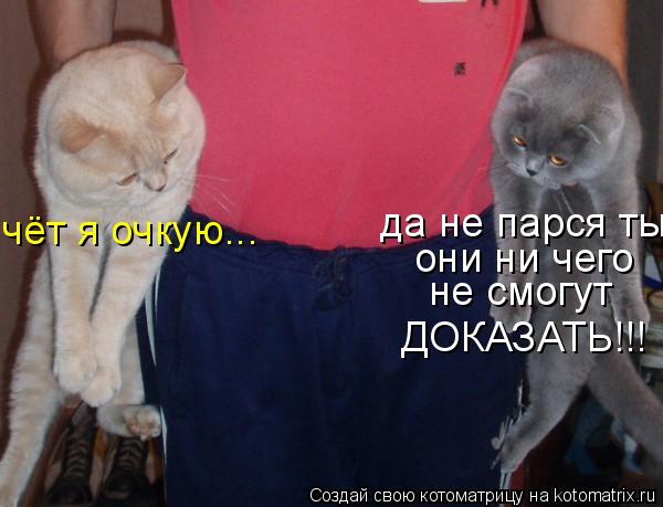 чёт я очкую... да не парся ты они ни чего не смогут ДОКАЗАТЬ!!!... Котоматрица: чёт я очкую... да не парся ты они ни чего не смогут ДОКАЗАТЬ!!!