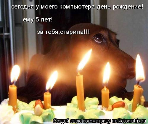 сегодня у моего компьютера день рождение! ему 5 лет! за тебя,старина!!!... Котоматрица: сегодня у моего компьютера день рождение! ему 5 лет! за тебя,старина!!!