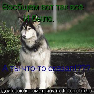 Вообщем вот так всё И было. А ты что-то сказал!???... Котоматрица: Вообщем вот так всё И было. А ты что-то сказал!???