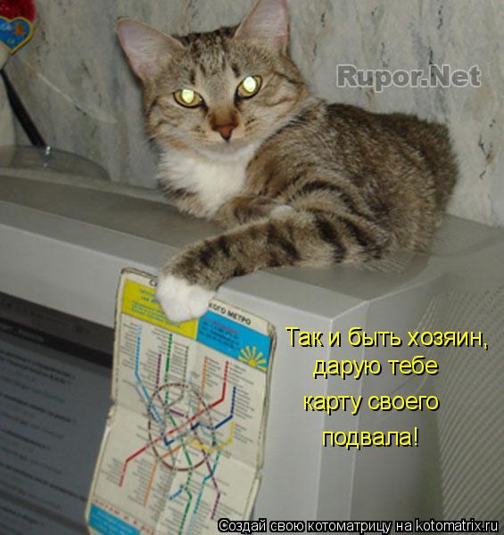 Так и быть хозяин, Так и быть хозяин, дарую тебе карту своего подвала!... Котоматрица: Так и быть хозяин, Так и быть хозяин, дарую тебе карту своего подвала!