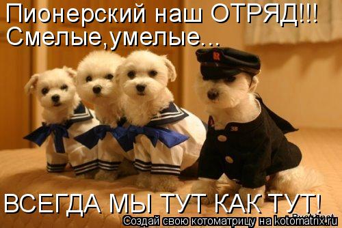 Пионерский наш ОТРЯД!!! Смелые,умелые... ВСЕГДА МЫ ТУТ КАК ТУТ!... Котоматрица: Пионерский наш ОТРЯД!!! Смелые,умелые... ВСЕГДА МЫ ТУТ КАК ТУТ!