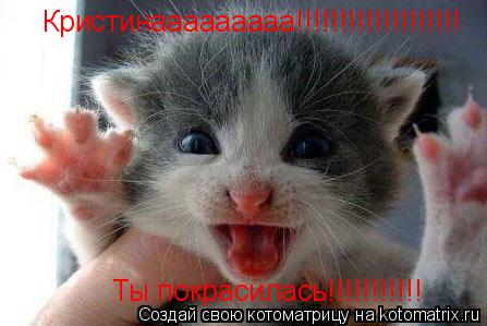 Кристинааааааааа!!!!!!!!!!!!!!!!!!! Ты покрасилась!!!!!!!!!!!... Котоматрица: Кристинааааааааа!!!!!!!!!!!!!!!!!!! Ты покрасилась!!!!!!!!!!!