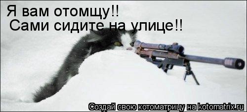 Я вам отомщу!! Сами сидите на улице!!... Котоматрица: Я вам отомщу!! Сами сидите на улице!!