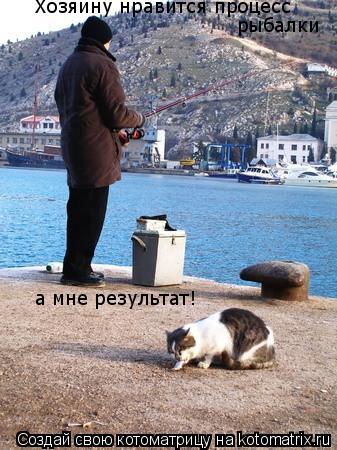 Хозяину нравится процесс рыбалки а мне результат!... Котоматрица: Хозяину нравится процесс рыбалки а мне результат!