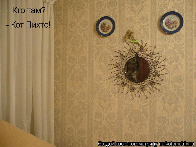 - Кто там? - Кот Пихто!... Котоматрица: - Кто там? - Кот Пихто!