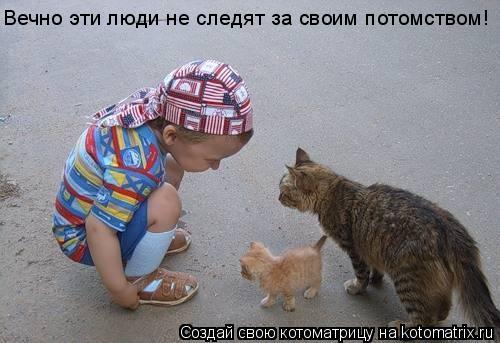 Вечно эти люди не следят за своим потомством!... Котоматрица: Вечно эти люди не следят за своим потомством!