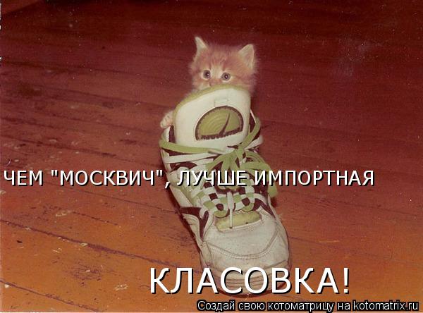 ЧЕМ "МОСКВИЧ", ЛУЧШЕ ИМПОРТНАЯ КЛАСОВКА!... Котоматрица: ЧЕМ "МОСКВИЧ", ЛУЧШЕ ИМПОРТНАЯ КЛАСОВКА!