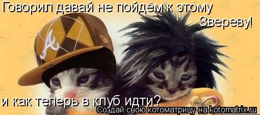 Говорил давай не пойдём к этому Звереву ! и как теперь в клуб идти?... Котоматрица: Говорил давай не пойдём к этому Звереву ! и как теперь в клуб идти?