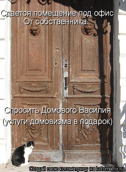 Cдается помещение под офис От собственника. Спросить Домового Василия (услуги домовизма в подарок)... Котоматрица: Cдается помещение под офис От собственника. Спросить Домового Василия (услуги домовизма в подарок)