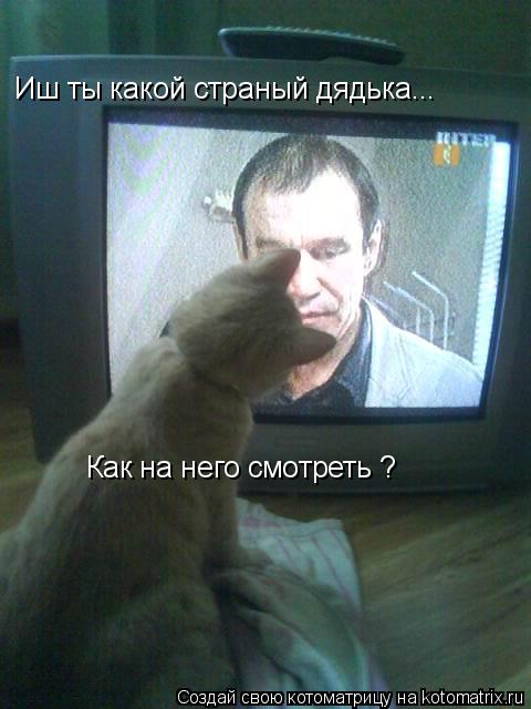 Иш ты какой страный дядька... Как на него смотреть ?... Котоматрица: Иш ты какой страный дядька... Как на него смотреть ?