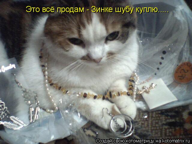 Это всё продам - Зинке шубу куплю........ Котоматрица: Это всё продам - Зинке шубу куплю.....