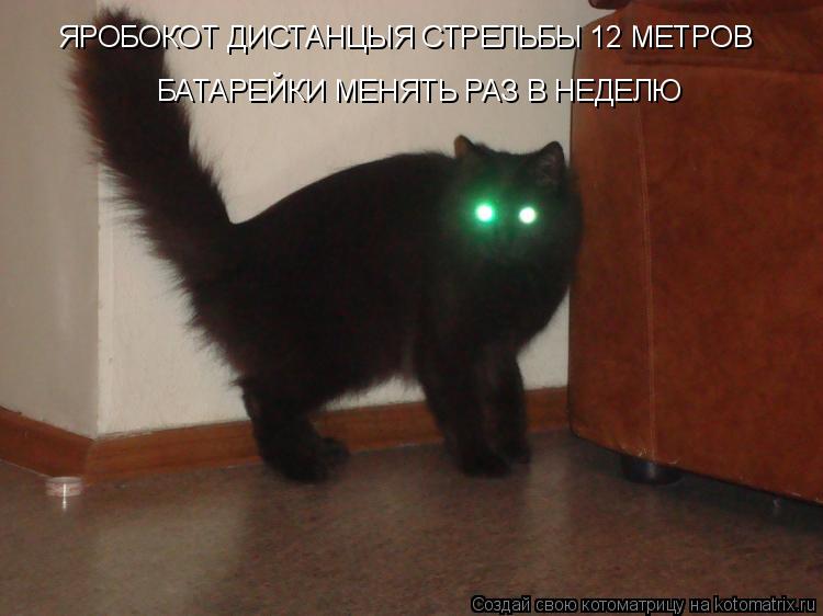 Котоматрица: ЯРОБОКОТ ДИСТАНЦЫЯ СТРЕЛЬБЫ 12 МЕТРОВ БАТАРЕЙКИ МЕНЯТЬ РАЗ В НЕДЕЛЮ