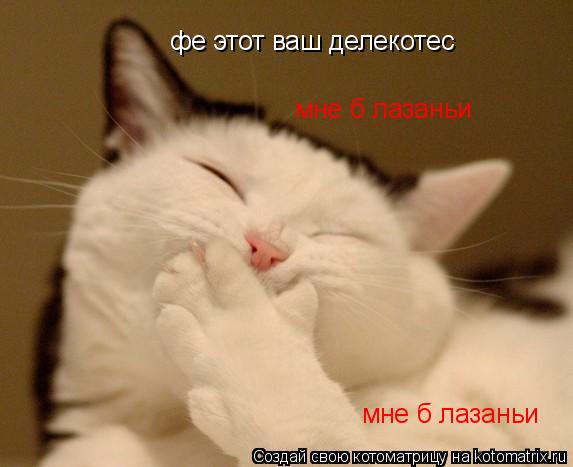 фе этот ваш делекотес мне б лазаньи мне б лазаньи... Котоматрица: фе этот ваш делекотес мне б лазаньи мне б лазаньи