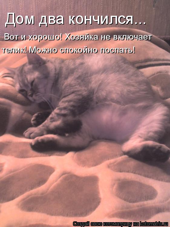 Дом два кончился... Вот и хорошо! Хозяйка не включает телик! Можно спокойно поспать!... Котоматрица: Дом два кончился... Вот и хорошо! Хозяйка не включает телик! Можно спокойно поспать!