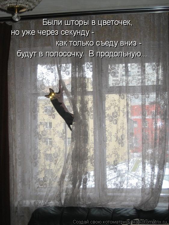 Были шторы в цветочек, но уже через секунду - как только съеду вниз - будут в полосочку. В продольну... Котоматрица: Были шторы в цветочек, но уже через секунду - как только съеду вниз - будут в полосочку. В продольную...