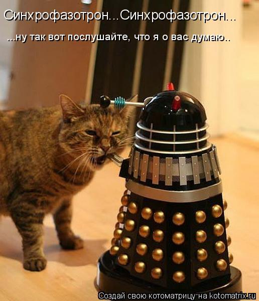 Синхрофазотрон...Синхрофазотрон... ...ну так вот послушайте, что я о вас думаю..... Котоматрица: Синхрофазотрон...Синхрофазотрон... ...ну так вот послушайте, что я о вас думаю..