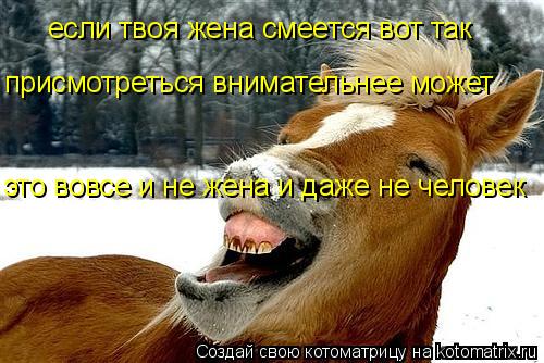 если твоя жена смеется вот так присмотреться внимательнее может это вовсе и не жена и даже не челове... Котоматрица: если твоя жена смеется вот так присмотреться внимательнее может это вовсе и не жена и даже не человек