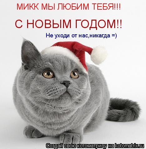 МИКК МЫ ЛЮБИМ ТЕБЯ!!! С НОВЫМ ГОДОМ!! Не уходи от нас,никагда =)... Котоматрица: МИКК МЫ ЛЮБИМ ТЕБЯ!!! С НОВЫМ ГОДОМ!! Не уходи от нас,никагда =)