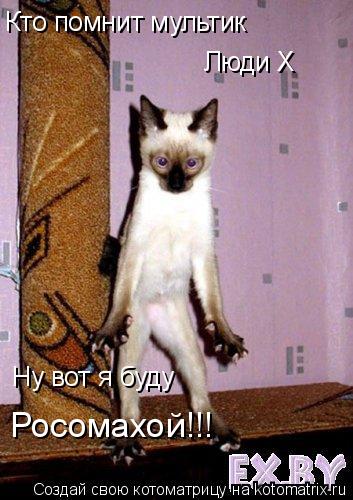 Кто помнит мультик Люди X Ну вот я буду Росомахой!!!... Котоматрица: Кто помнит мультик Люди X Ну вот я буду Росомахой!!!