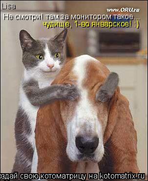 Не смотри! там за монитором такое... чудище, 1-во январское! :) чудище, 1-во январское! :) Lisa... Котоматрица: Не смотри! там за монитором такое... чудище, 1-во январское! :) чудище, 1-во январское! :) Lisa