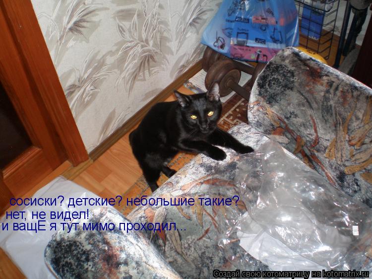 сосиски? детские? небольшие такие? нет, не видел! и ващЕ я тут мимо проходил...... Котоматрица: сосиски? детские? небольшие такие? нет, не видел! и ващЕ я тут мимо проходил...