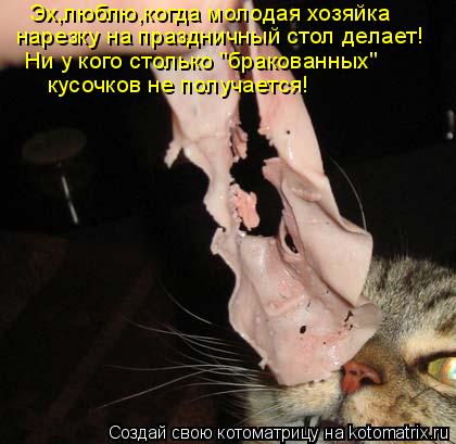 Эх,люблю,когда молодая хозяйка нарезку на праздничный стол делает! Ни у кого столько "бракованных" ... Котоматрица: Эх,люблю,когда молодая хозяйка нарезку на праздничный стол делает! Ни у кого столько "бракованных" кусочков не получается!