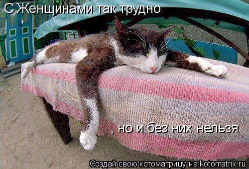 Котоматрица: С Женщинами так трудно , но и без них нельзя