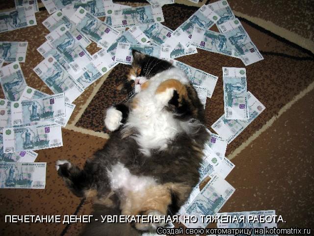 ПЕЧЕТАНИЕ ДЕНЕГ - УВЛЕКАТЕЛЬНАЯ, НО ТЯЖЕЛАЯ РАБОТА.... Котоматрица: ПЕЧЕТАНИЕ ДЕНЕГ - УВЛЕКАТЕЛЬНАЯ, НО ТЯЖЕЛАЯ РАБОТА.