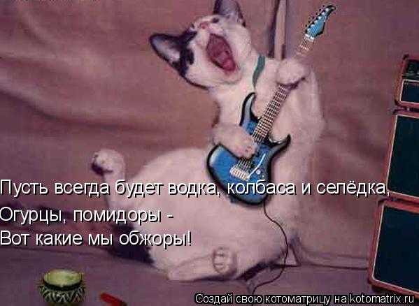 Пусть всегда будет водка, колбаса и селёдка, Огурцы, помидоры - Вот какие мы обжоры!... Котоматрица: Пусть всегда будет водка, колбаса и селёдка, Огурцы, помидоры - Вот какие мы обжоры!