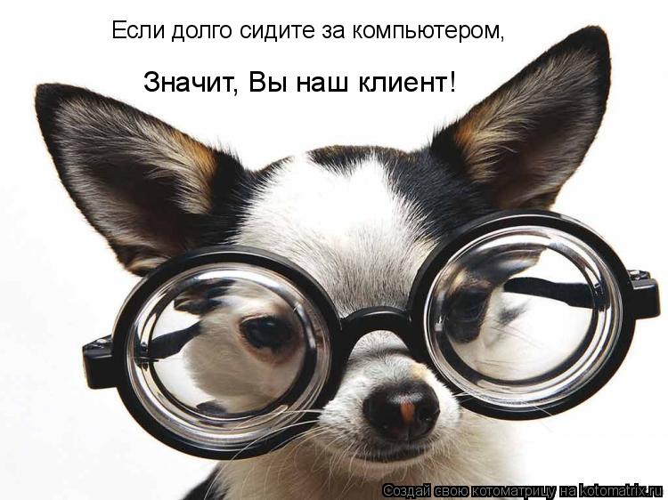 Если долго сидите за компьютером, Значит, Вы наш клиент!... Котоматрица: Если долго сидите за компьютером, Значит, Вы наш клиент!