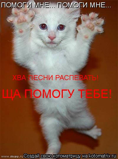 ПОМОГИ МНЕ... ПОМОГИ МНЕ... ХВА ПЕСНИ РАСПЕВАТЬ! ЩА ПОМОГУ ТЕБЕ!... Котоматрица: ПОМОГИ МНЕ... ПОМОГИ МНЕ... ХВА ПЕСНИ РАСПЕВАТЬ! ЩА ПОМОГУ ТЕБЕ!