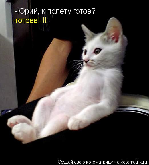 -Юрий, к полёту готов? -готовв!!!!... Котоматрица: -Юрий, к полёту готов? -готовв!!!!