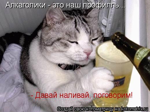Алкаголики - это наш профилль... - Давай наливай, поговорим!... Котоматрица: Алкаголики - это наш профилль... - Давай наливай, поговорим!