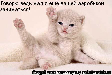 Говорю ведь мал я ещё вашей аэробикой заниматься!... Котоматрица: Говорю ведь мал я ещё вашей аэробикой заниматься!