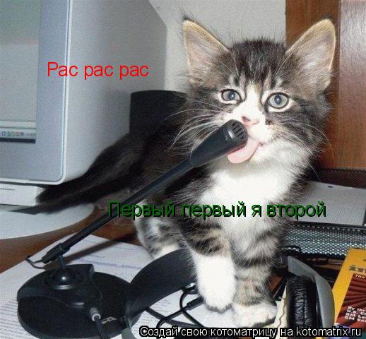 Котоматрица: Рас рас рас  Первый первый я второй