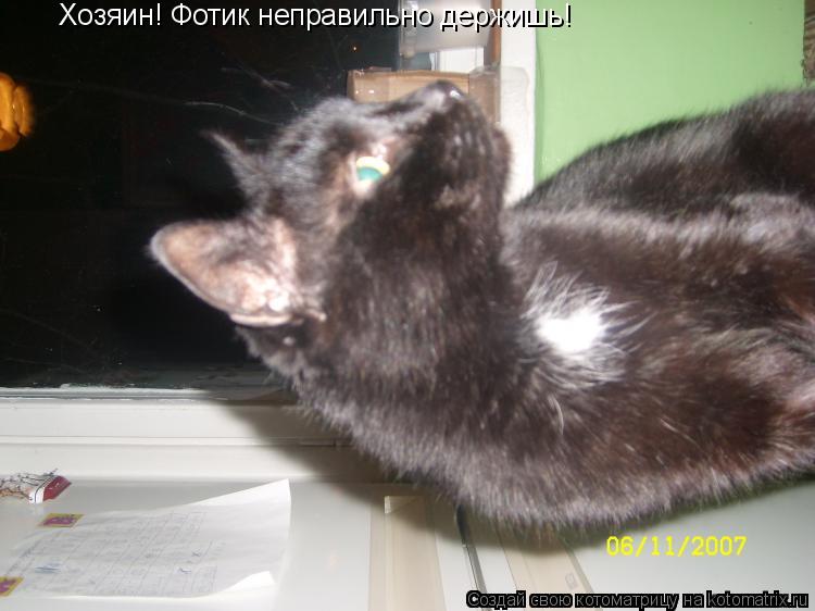 Котоматрица: Хозяин! Фотик неправильно держишь!